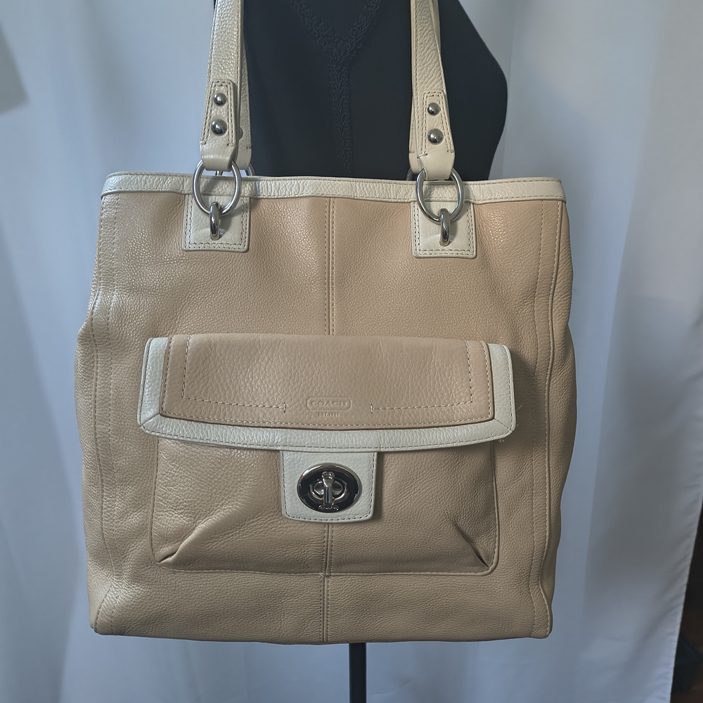 Vintage Coach Penelope Turnlock Carryall All Leather Satchel Tote